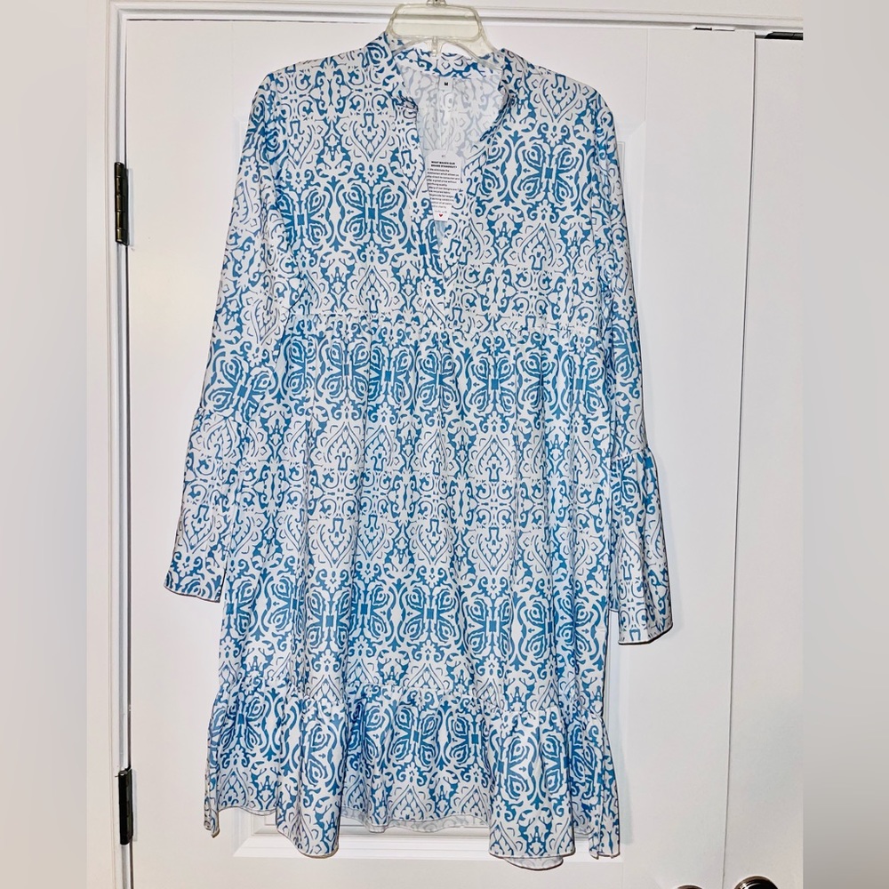 Blue and white dress size M NWT